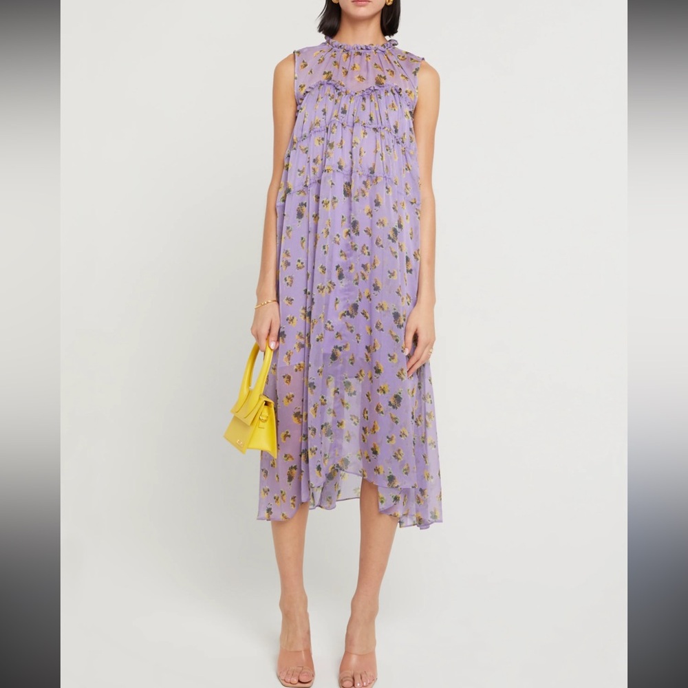 Floral Purple Midi Dress